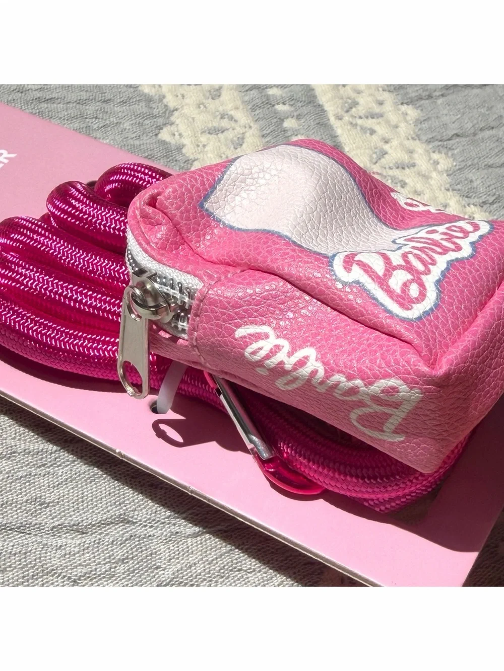 Buckle-Down Barbie Rope Leash + Waste Dispenser Pouch Charm Hot Pink 4-ft NWT